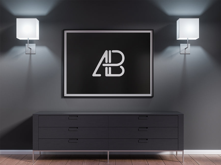 48 X 36 Inch Modern Poster Mockup