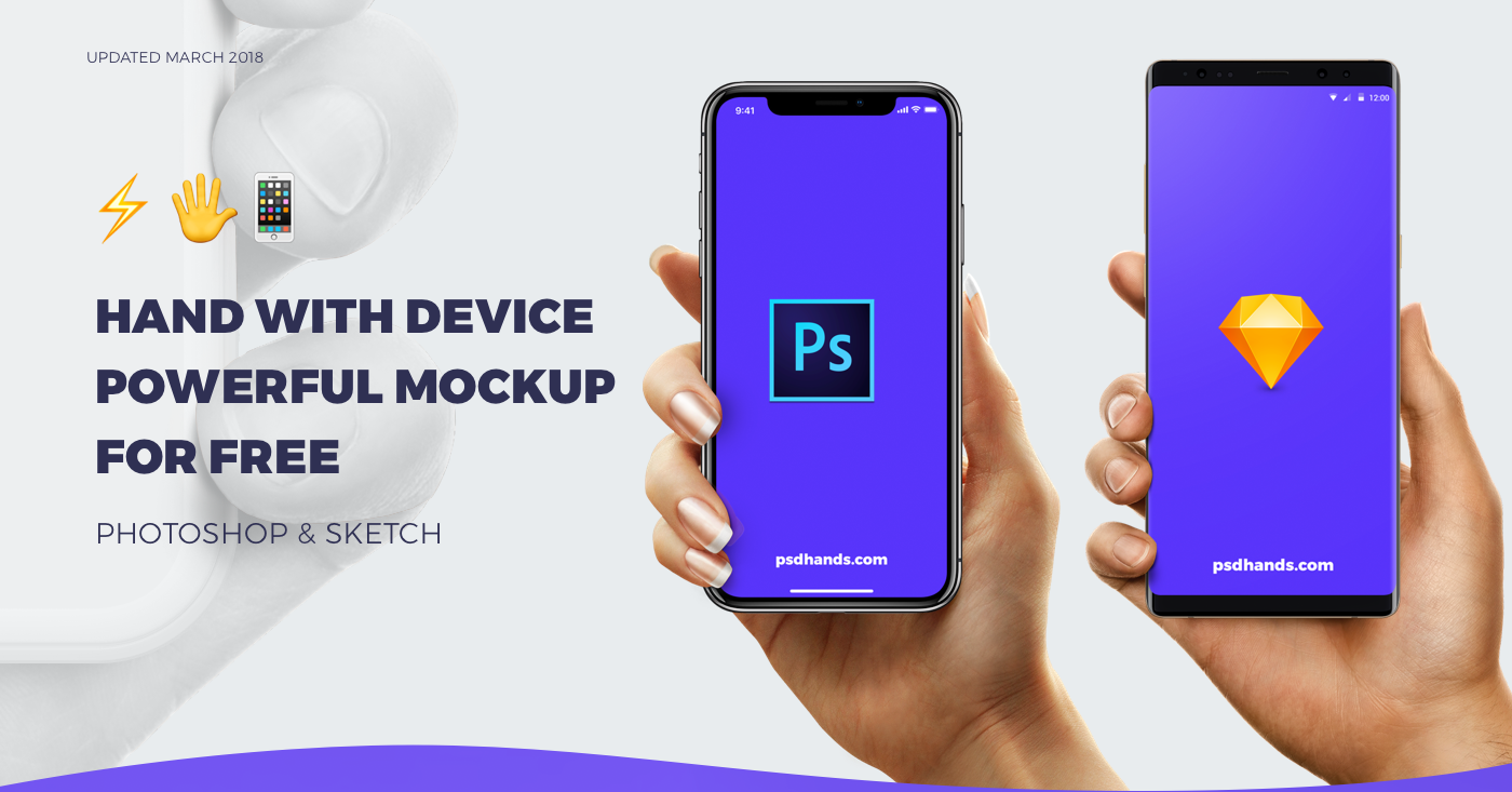 PSD Hand Holding a iPhone X Mockup