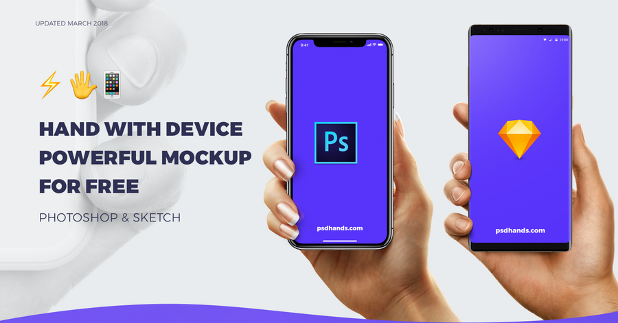 PSD Hand Holding a iPhone X Mockup
