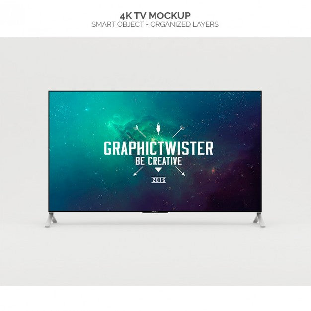 4K Television Mock Up Psd
