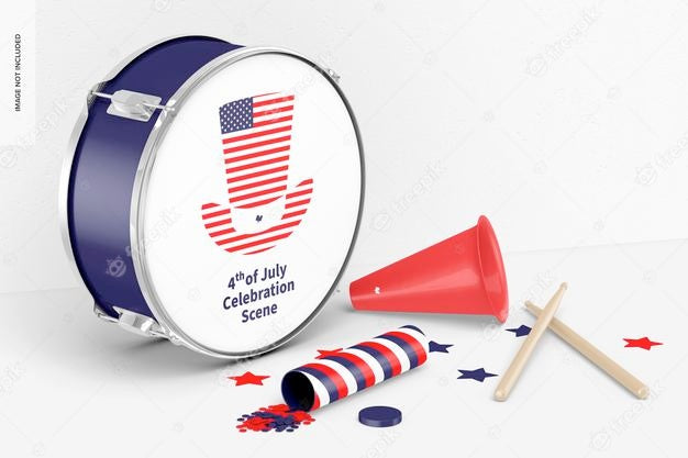 4Th Of July Celebration Scene Mockup, Perspective Psd