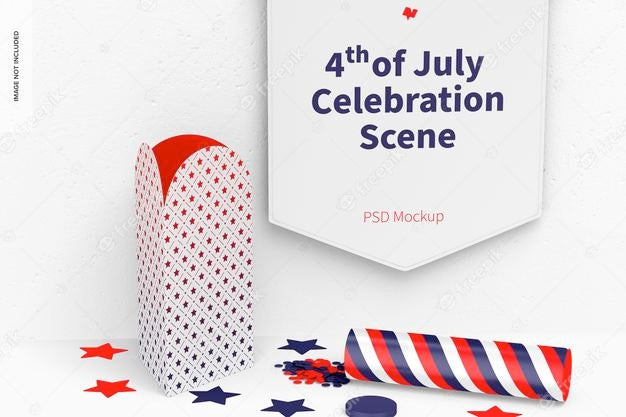 4Th Of July Celebration Scene Mockup Psd