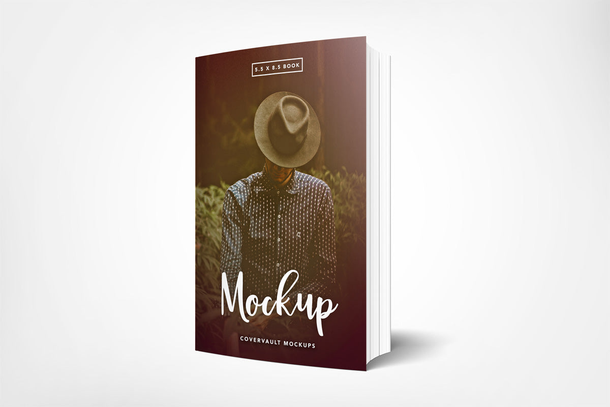 5.5 X 8.5 Standing Paperback Book Mockup