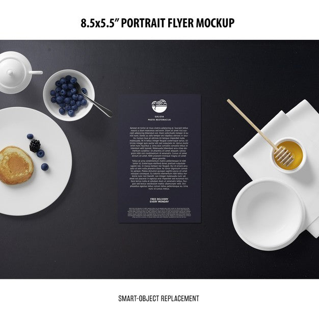 5.5X8.5'' Portrait Flyer Mockup Psd
