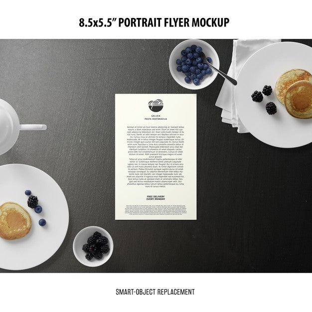 5.5X8.5'' Portrait Flyer Mockup Psd