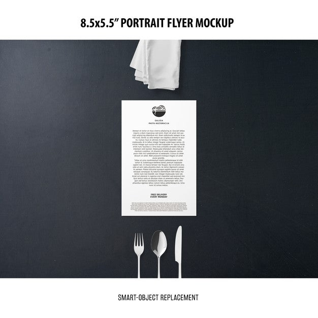 5.5X8.5'' Portrait Flyer Mockup Psd