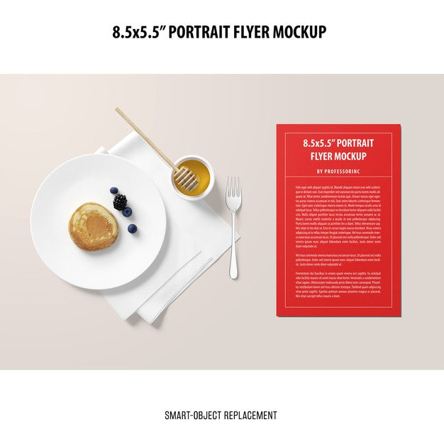 5.5X8.5'' Portrait Flyer Mockup Psd