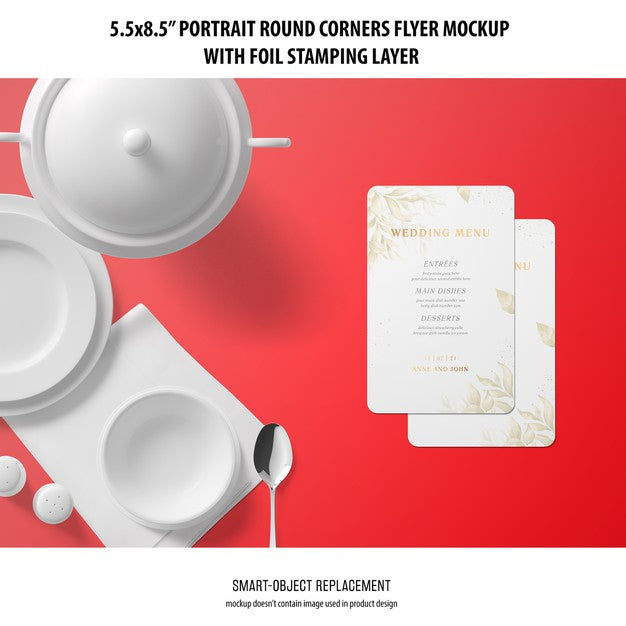 5.5X8.5'' Portrait Flyer Mockup Psd