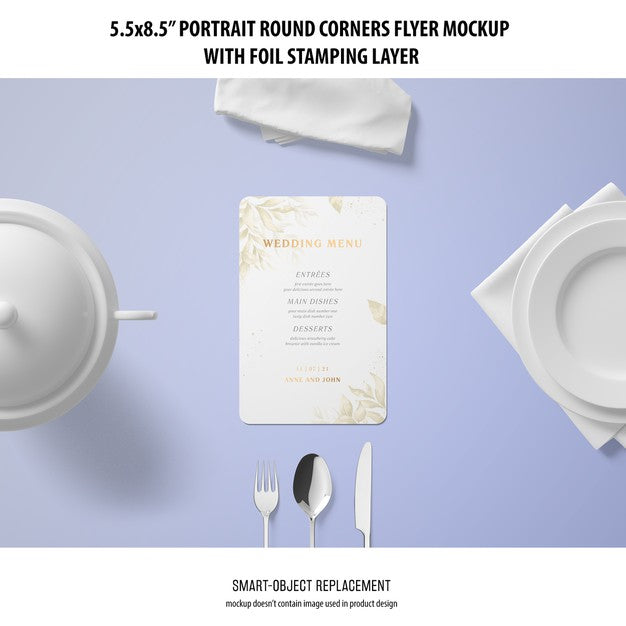 5.5X8.5'' Portrait Flyer Mockup Psd