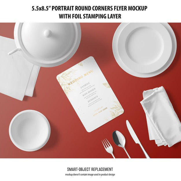 5.5X8.5'' Portrait Flyer Mockup Psd