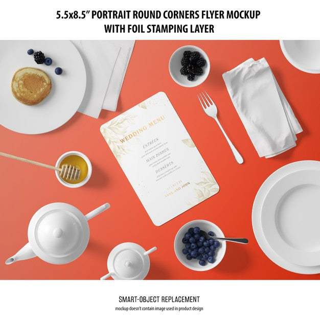 5.5X8.5'' Portrait Flyer Mockup Psd