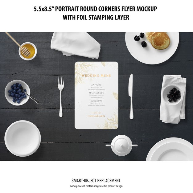 5.5X8.5'' Portrait Flyer Mockup Psd