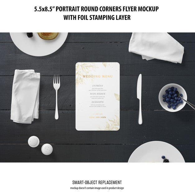 5.5X8.5'' Portrait Flyer Mockup Psd