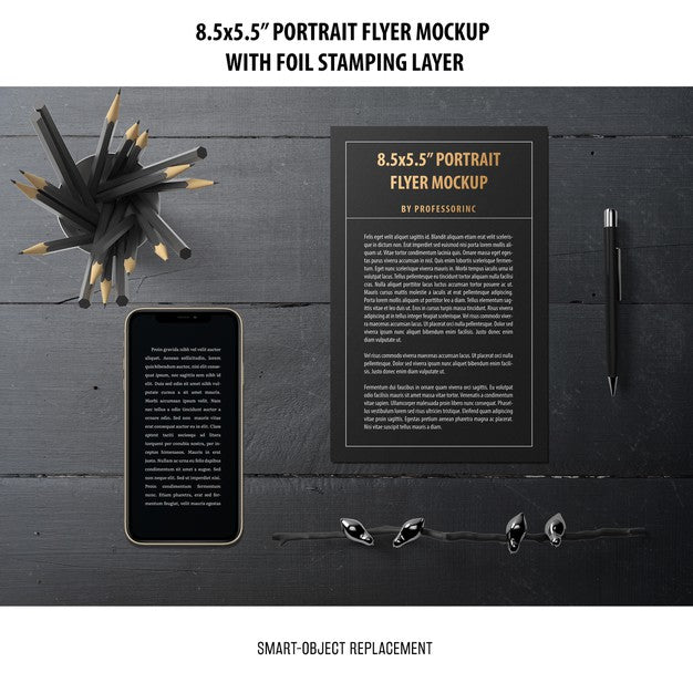 5.5X8.5'' Portrait Flyer Mockup Psd