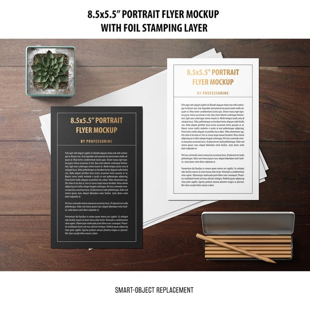 5.5X8.5'' Portrait Flyer Mockup Psd