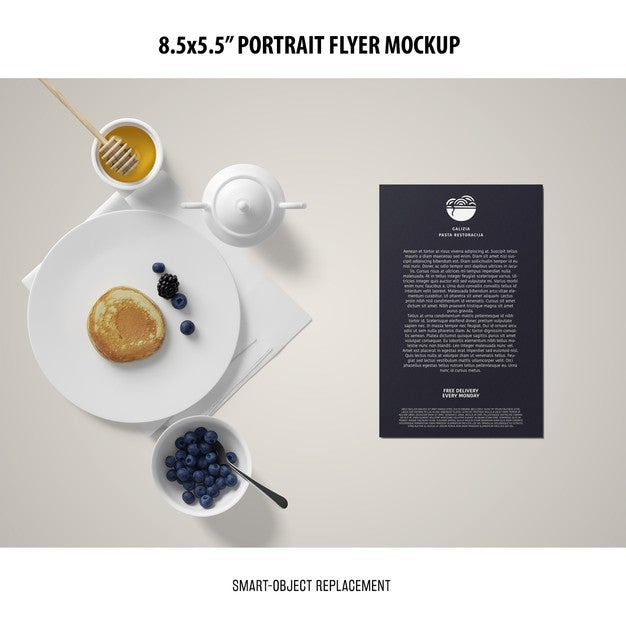 5.5X8.5'' Portrait Flyer Mockup Psd