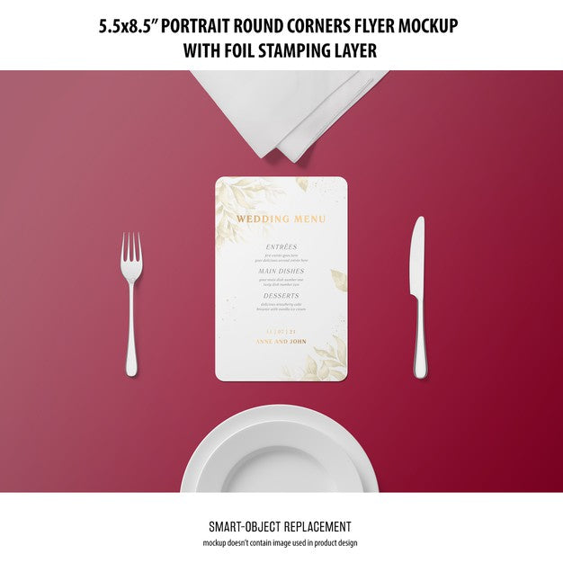 5.5X8.5'' Portrait Flyer Mockup Psd