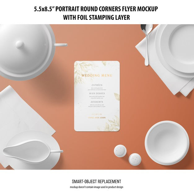 5.5X8.5'' Portrait Flyer Mockup Psd