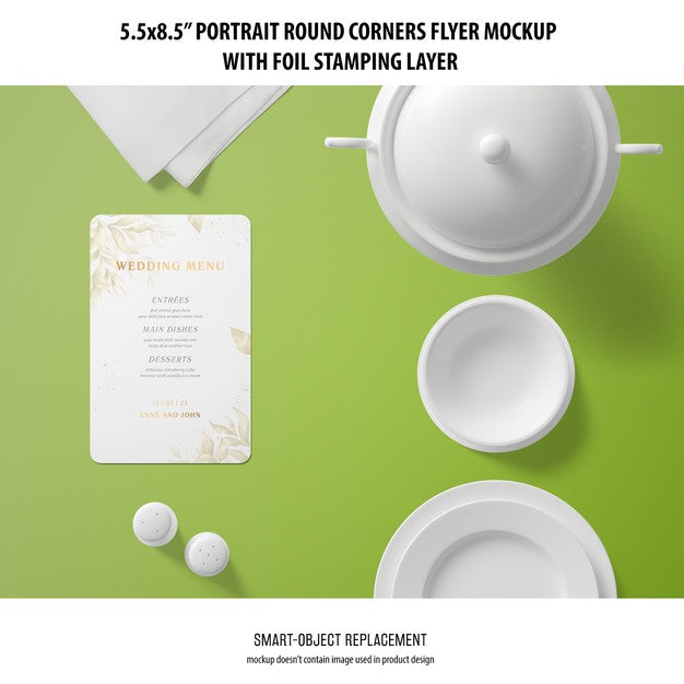 5.5X8.5'' Portrait Flyer Mockup Psd