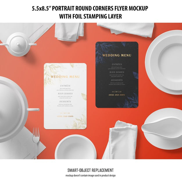 5.5X8.5'' Portrait Flyer Mockup Psd