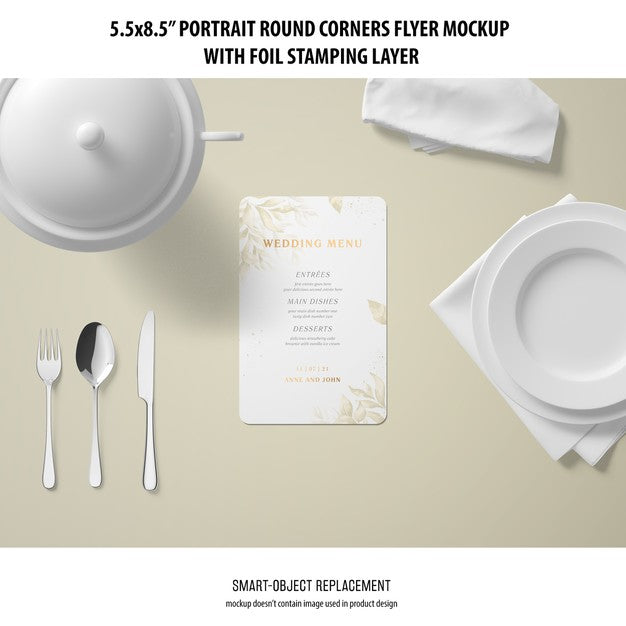 5.5X8.5'' Portrait Flyer Mockup Psd