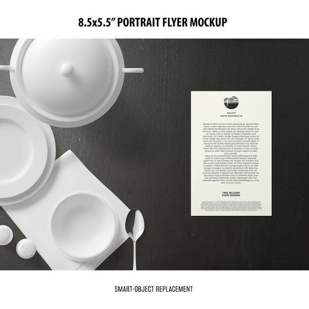 5.5X8.5'' Portrait Flyer Mockup Psd