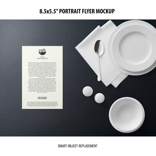 5.5X8.5'' Portrait Flyer Mockup Psd