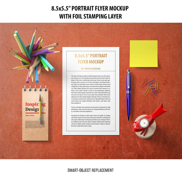 5.5X8.5'' Portrait Flyer Mockup Psd