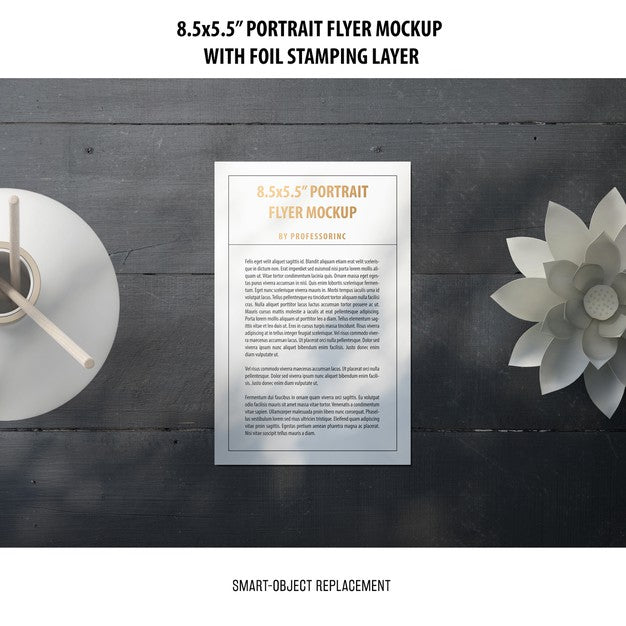 5.5X8.5'' Portrait Flyer Mockup Psd