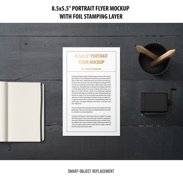 5.5X8.5'' Portrait Flyer Mockup Psd
