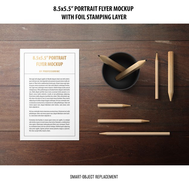 5.5X8.5'' Portrait Flyer Mockup Psd