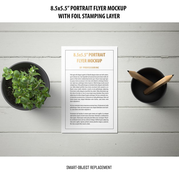 5.5X8.5'' Portrait Flyer Mockup Psd