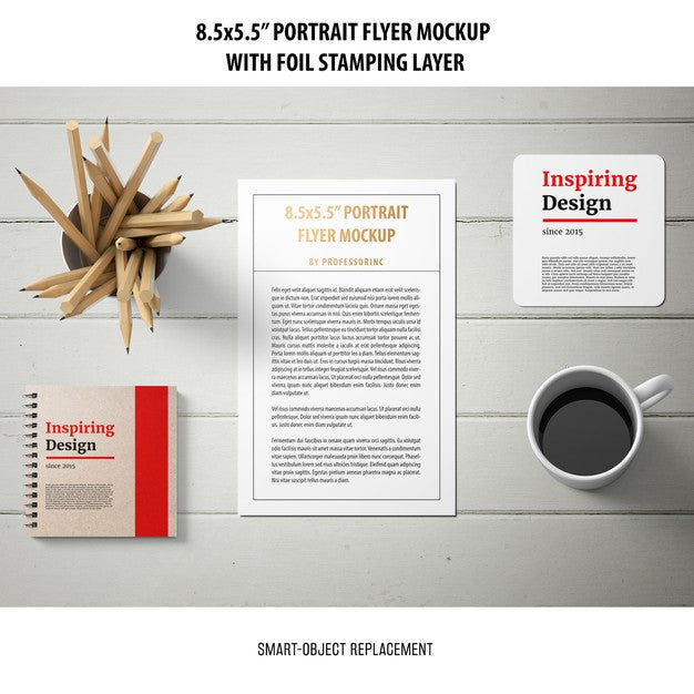 5.5X8.5'' Portrait Flyer Mockup Psd