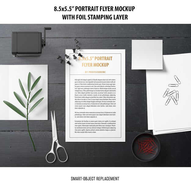 5.5X8.5'' Portrait Flyer Mockup Psd