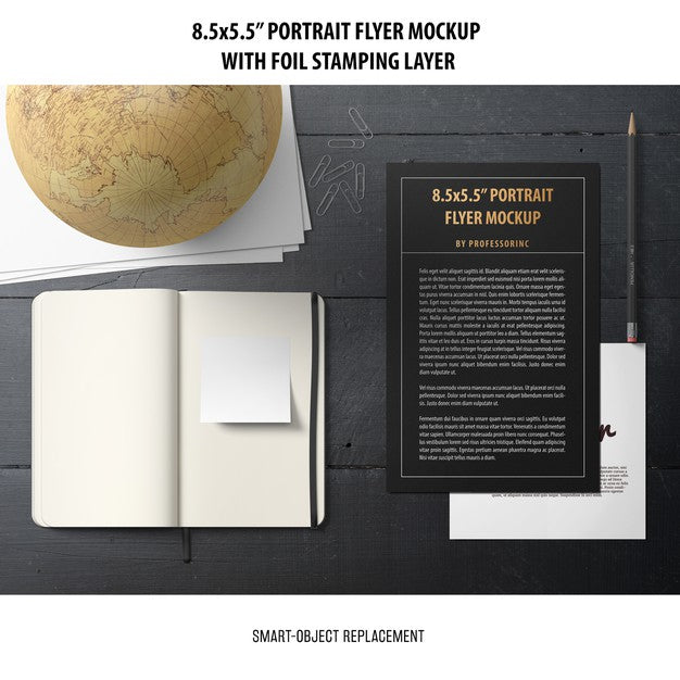 5.5X8.5'' Portrait Flyer Mockup Psd