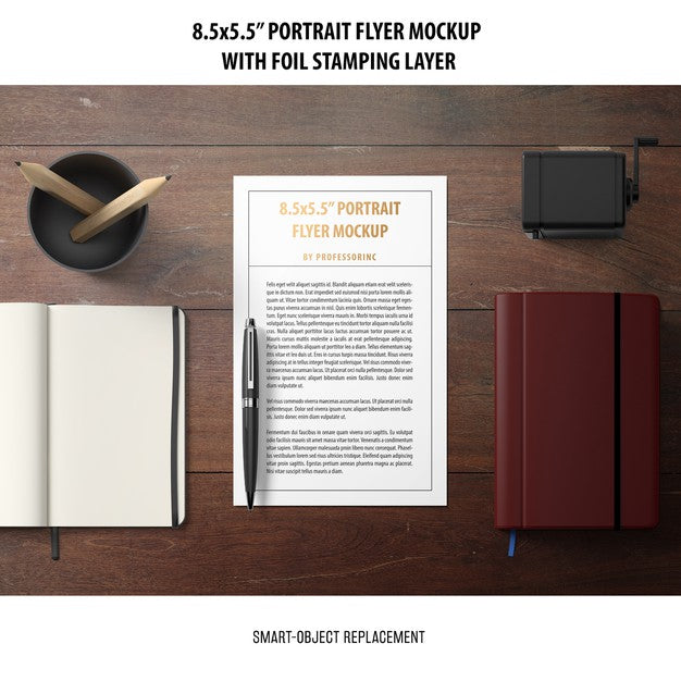 5.5X8.5'' Portrait Flyer Mockup Psd