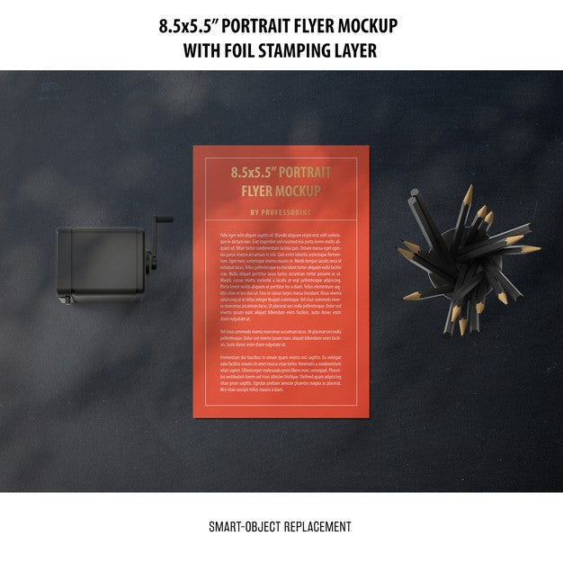 5.5X8.5'' Portrait Flyer Mockup Psd