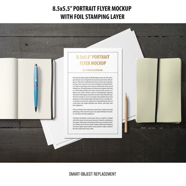 5.5X8.5'' Portrait Flyer Mockup Psd