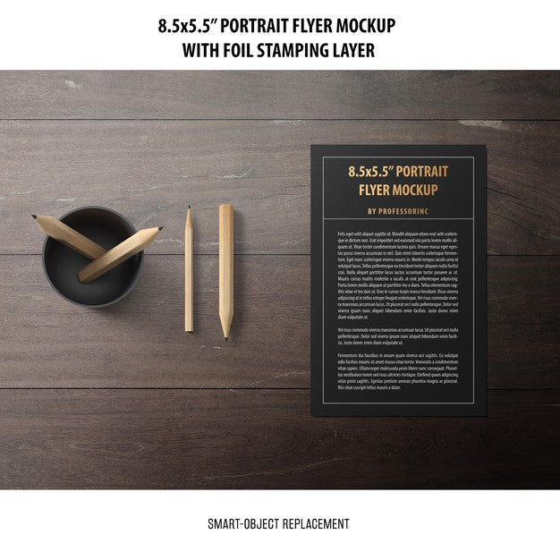 5.5X8.5'' Portrait Flyer Mockup Psd