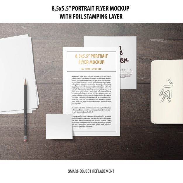 5.5X8.5'' Portrait Flyer Mockup Psd