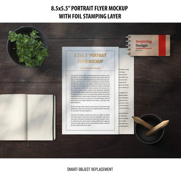 5.5X8.5'' Portrait Flyer Mockup Psd