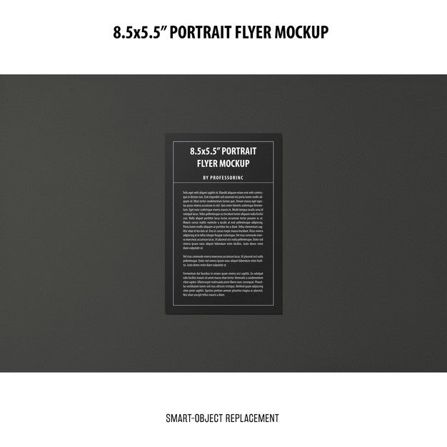 5.5X8.5'' Portrait Flyer Mockup Psd