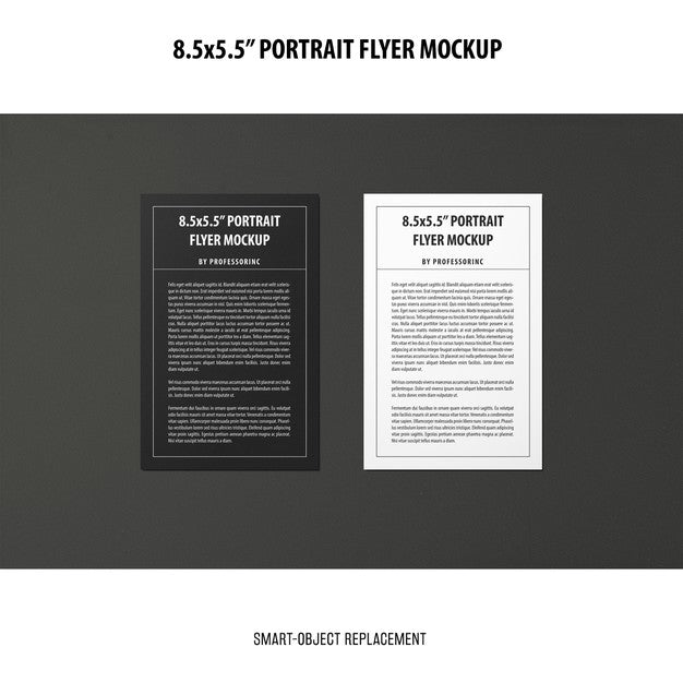 5.5X8.5'' Portrait Flyer Mockup Psd