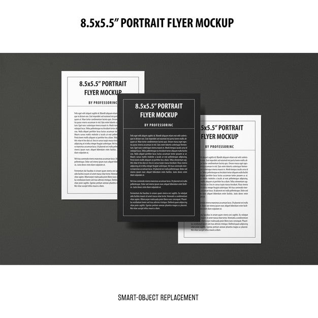 5.5X8.5'' Portrait Flyer Mockup Psd
