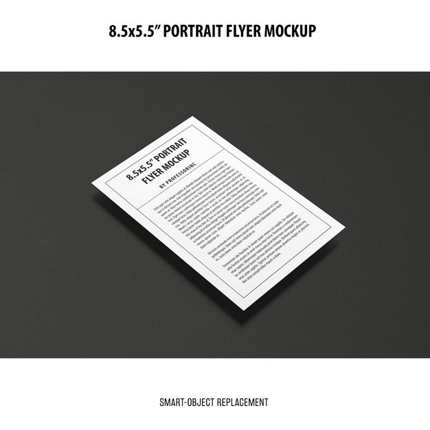 5.5X8.5'' Portrait Flyer Mockup Psd