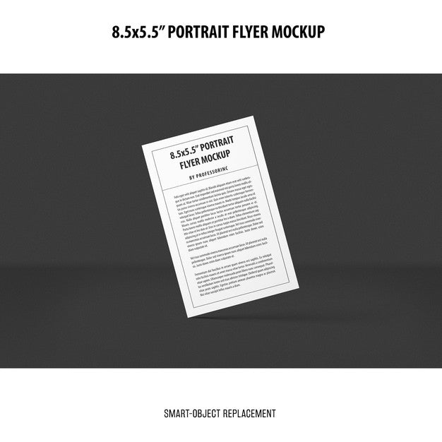 5.5X8.5'' Portrait Flyer Mockup Psd