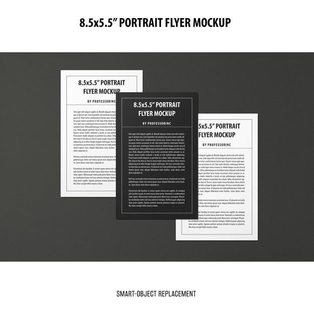 5.5X8.5'' Portrait Flyer Mockup Psd