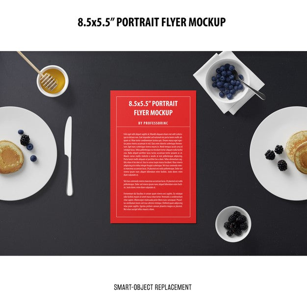 5.5X8.5'' Portrait Flyer Mockup Psd