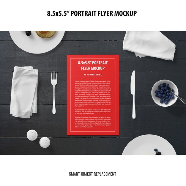 5.5X8.5'' Portrait Flyer Mockup Psd