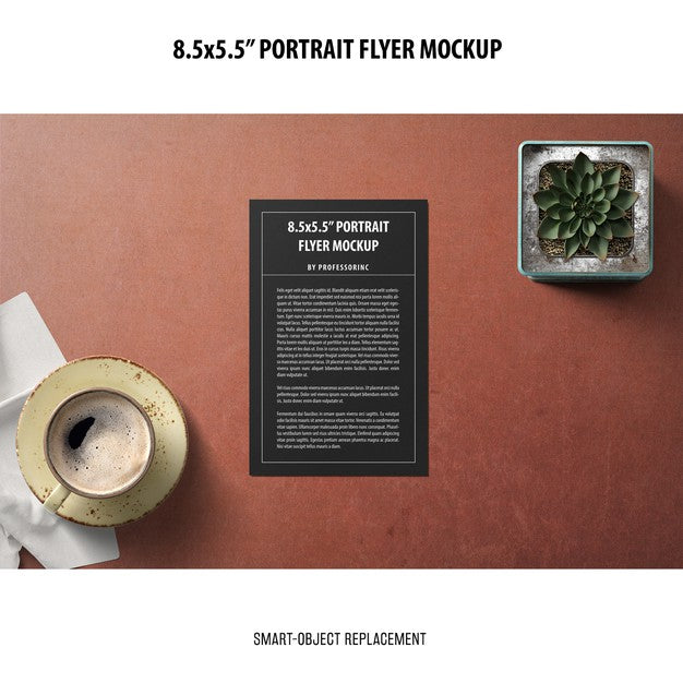 5.5X8.5'' Portrait Flyer Mockup Psd